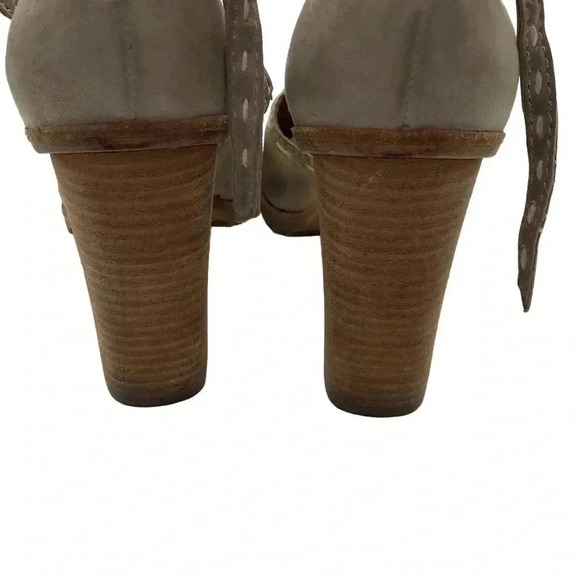 Frye Suzie Pickstitch Leather Lug chunky Heel Sandal size 8 - Picture 3 of 11